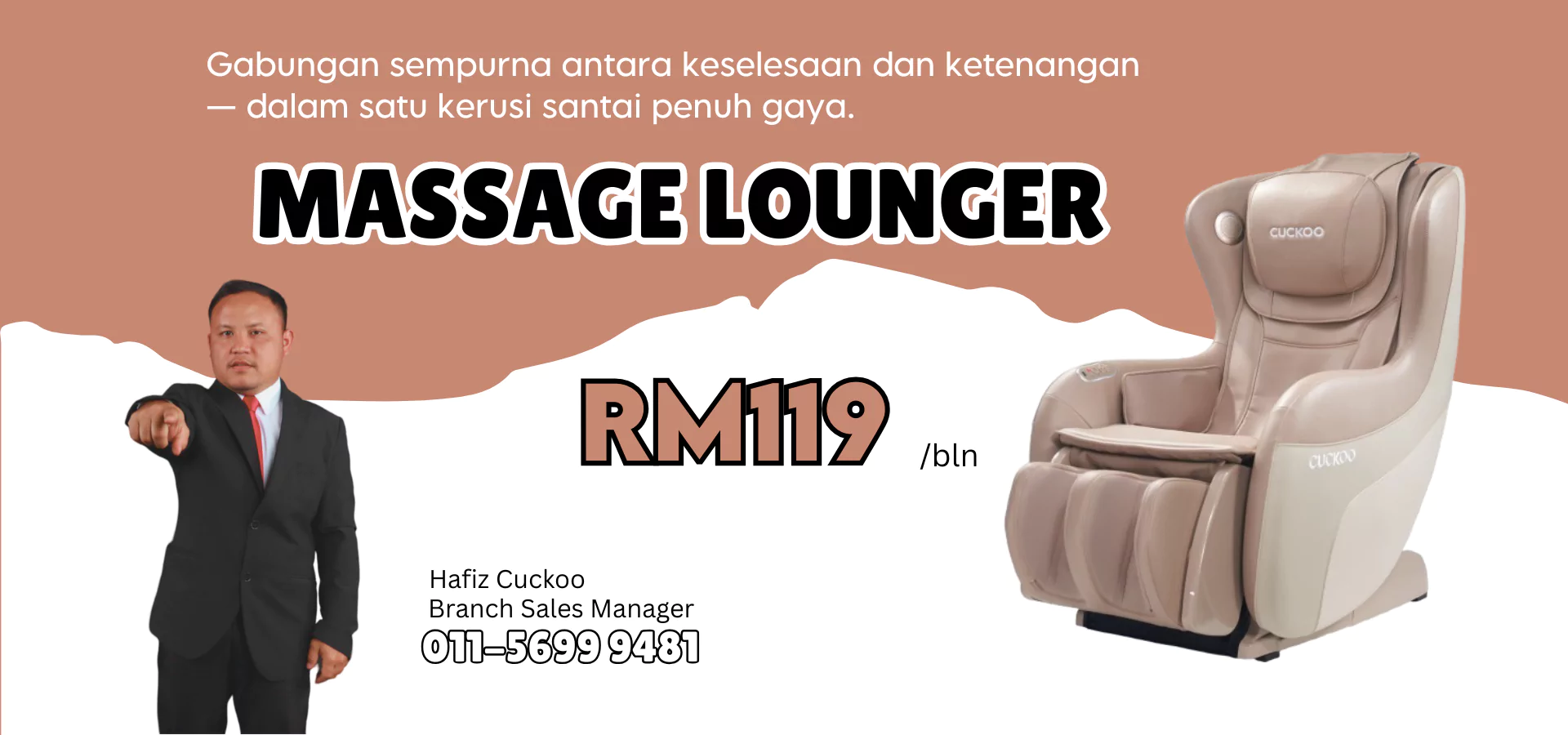 Kerusi Urut Cuckoo Massage Lounger